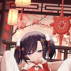 This is a pixiv picture whose title is [仕事絵]春节快乐.