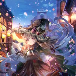 This is a pixiv picture whose title is 冬のベリー魔女と魔法の町.