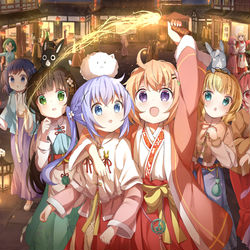 This is a pixiv picture whose title is ごちうさ春節祭2025.