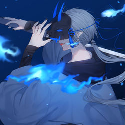 This is a pixiv picture whose title is 鬼は外？イヤだね、やれるもんならやってみな.
