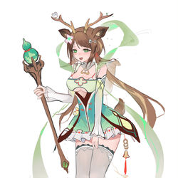 This is a pixiv picture whose title is 灵鹿药仙  梓萋.
