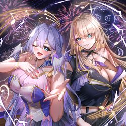 This is a pixiv picture whose title is 星間ライブ！.