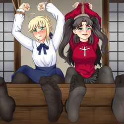 This is a pixiv picture whose title is Fate: Unlimited Tickle Works.