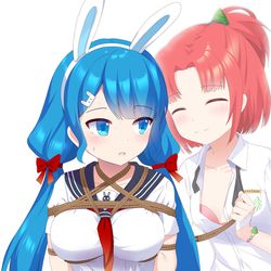 This is a pixiv picture whose title is 晴空逝x赛尔莉姆 绳子.