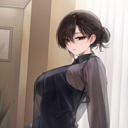 This is a pixiv picture whose title is シースルーシャツの撮影.