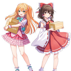 This is a pixiv picture whose title is 『東方Project』×あみこコラボ.
