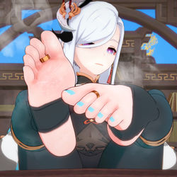 This is a pixiv picture whose title is 璃月の女の子に嫌われる❤申鶴.