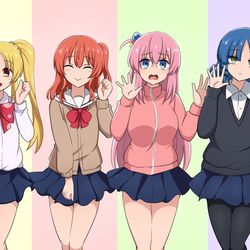 This is a pixiv picture whose title is 結束バンドでメダかわダンス.