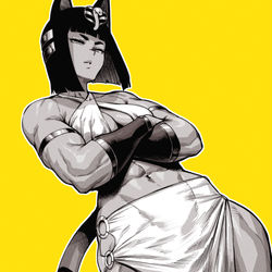This is a pixiv picture whose title is Buff Ankha- Animal crossing.