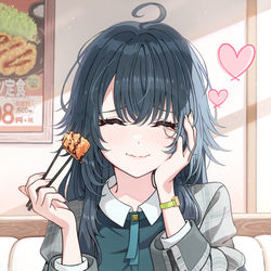 This is a pixiv picture whose title is とんかつ食べれてえらい手毬.