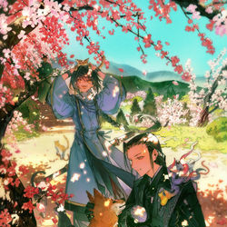 This is a pixiv picture whose title is 旅道中.