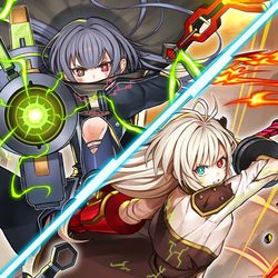 This is a pixiv picture whose title is Sky Striker Ace  Hayate & Raye.