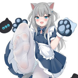 This is a pixiv picture whose title is メイドなちょ猫.
