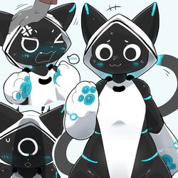 This is a pixiv picture whose title is 配膳ネコ君.
