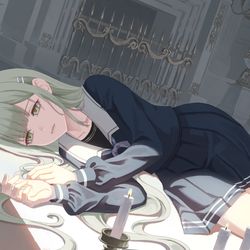 This is a pixiv picture whose title is 躺下的若葉睦.