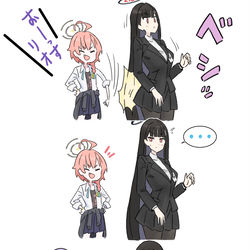 This is a pixiv picture whose title is これは友達との距離感が分からず遠慮がちにぎこちなく反撃するリオ.
