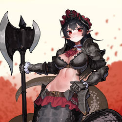 This is a pixiv picture whose title is 鎧ラミアちゃん.