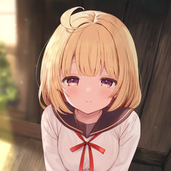 This is a pixiv picture whose title is ぱっつん娘と人の気のない場所.