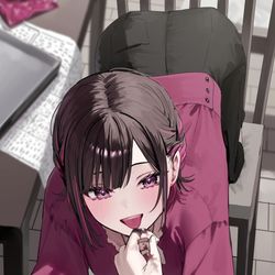 This is a pixiv picture whose title is ｢チョコ付いてんじゃん、味見しちゃお♡｣.