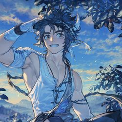 This is a pixiv picture whose title is 朝の風.