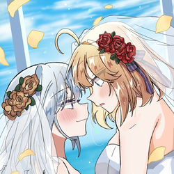 This is a pixiv picture whose title is AnEuphie Wedding day 💍💛🤍.