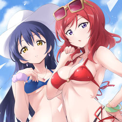 This is a pixiv picture whose title is 「うみまきビキニ」.