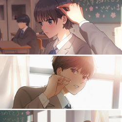 This is a pixiv picture whose title is 3年間、君でいっぱいでした.