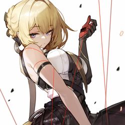 This is a pixiv picture whose title is 「お嬢様、あなたを守る」.