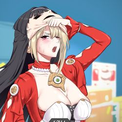 This is a pixiv picture whose title is 幕間の余韻？ 『ニセモノチャーハン』.