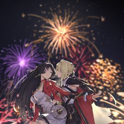 This is a pixiv picture whose title is 美しい夜に.
