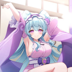 This is a pixiv picture whose title is 夢見月瑞希と温泉.