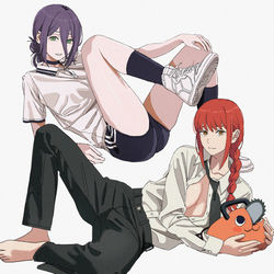 This is a pixiv picture whose title is Makima x Reze.