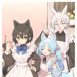 This is a pixiv picture whose title is ケモミミメイドさんカフェ.