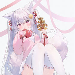 This is a pixiv picture whose title is お狐様からチョコのプレゼント.