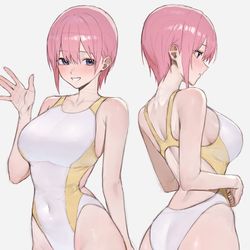 This is a pixiv picture whose title is 競泳水着　一花.