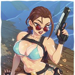 This is a pixiv picture whose title is Lara Croft.