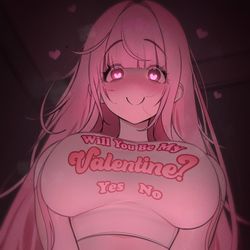 This is a pixiv picture whose title is POV: Calli's Your Valentine.