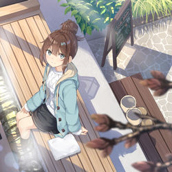 This is a pixiv picture whose title is 足湯カフェ.