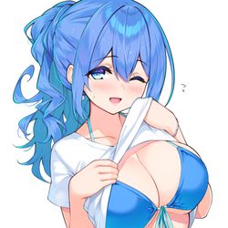 This is a pixiv picture whose title is 水着藍さん.