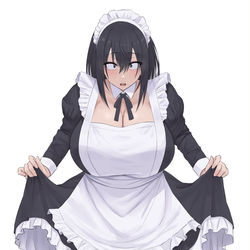 This is a pixiv picture whose title is 四白眼のメイドさん.