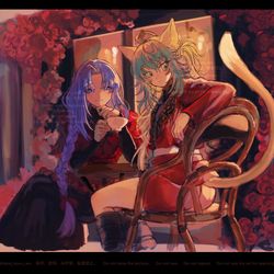 This is a pixiv picture whose title is 【skeb】バレンタイン アタランテとメディア.