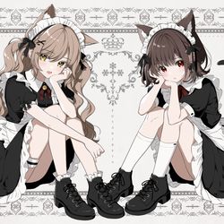 This is a pixiv picture whose title is にゃん🐾.