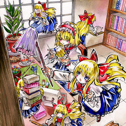 This is a pixiv picture whose title is アリスと上海人形.