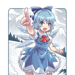 This is a pixiv picture whose title is 「東方Project全キャラ描き企画」037 -チルノ-.