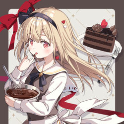 This is a pixiv picture whose title is Chocolate cake.
