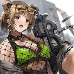 This is a pixiv picture whose title is P90さん.
