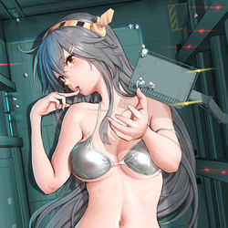 This is a pixiv picture whose title is 榛名ちゃんがでかい絵.