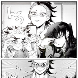 This is a pixiv picture whose title is キメ学の兄弟たち/煉獄.謝花.不死川.時透.