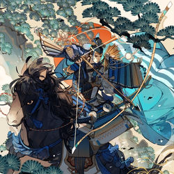 This is a pixiv picture whose title is 【仕事絵】小笠原貞宗【英傑大戦】.