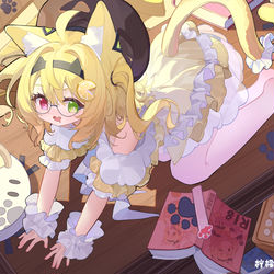 This is a pixiv picture whose title is 调皮小橘猫.